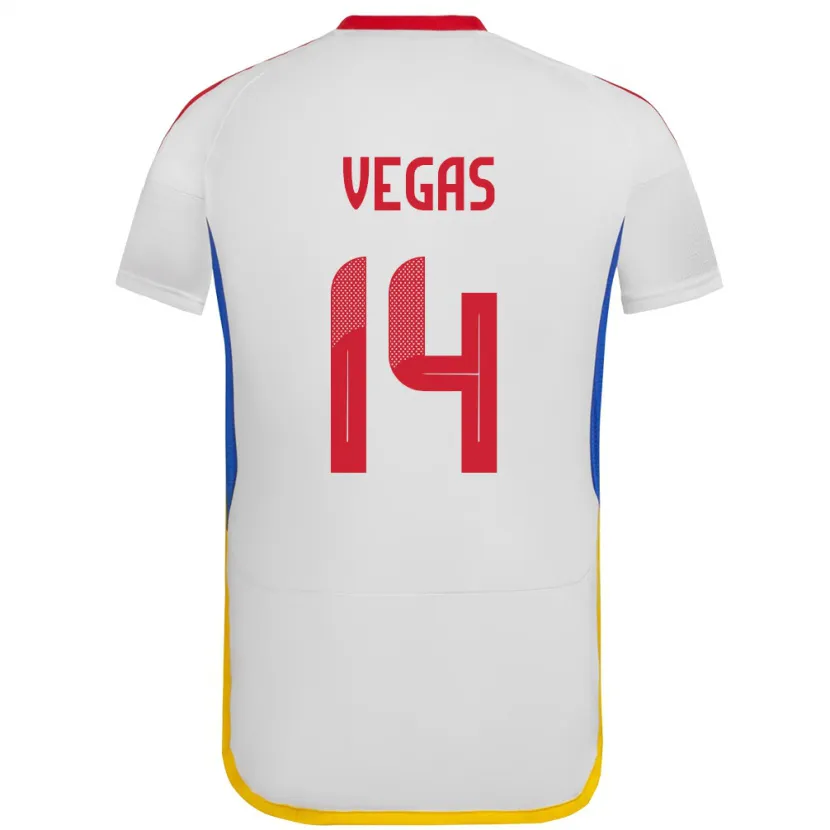Danxen Hombre Camiseta Venezuela Miguel Vegas #14 Blanco 2ª Equipación 24-26 La Camisa