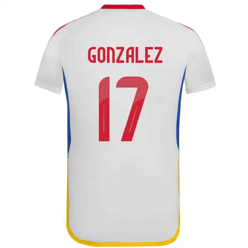 Danxen Hombre Camiseta Venezuela Mayken González #17 Blanco 2ª Equipación 24-26 La Camisa