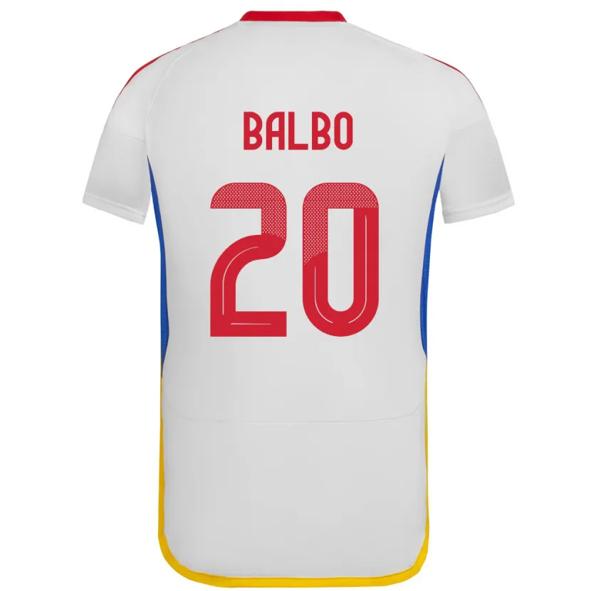 Danxen Hombre Camiseta Venezuela Luis Balbo #20 Blanco 2ª Equipación 24-26 La Camisa