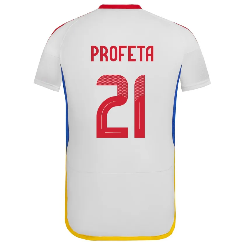 Danxen Hombre Camiseta Venezuela Nicola Profeta #21 Blanco 2ª Equipación 24-26 La Camisa