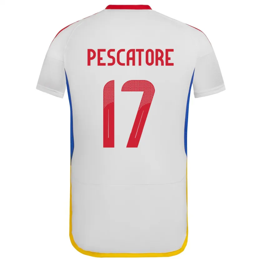 Danxen Hombre Camiseta Venezuela Camila Pescatore #17 Blanco 2ª Equipación 24-26 La Camisa