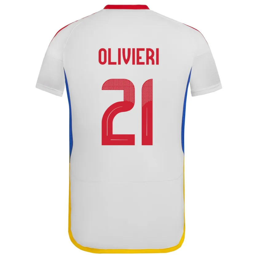 Danxen Hombre Camiseta Venezuela Bárbara Olivieri #21 Blanco 2ª Equipación 24-26 La Camisa