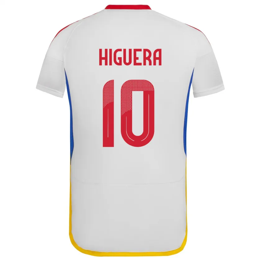 Danxen Hombre Camiseta Venezuela Enyerliannys Higuera #10 Blanco 2ª Equipación 24-26 La Camisa