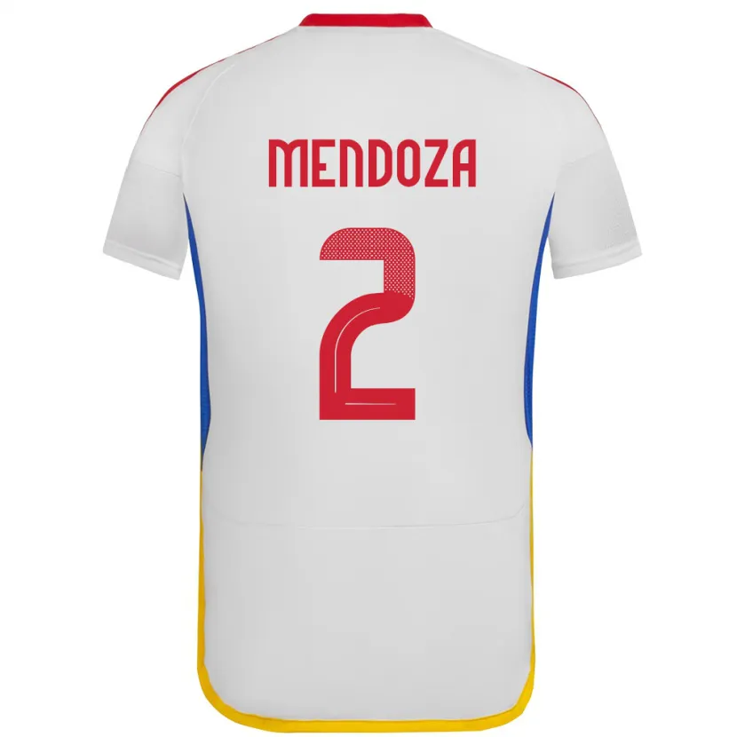 Danxen Hombre Camiseta Venezuela Rafanny Mendoza #2 Blanco 2ª Equipación 24-26 La Camisa
