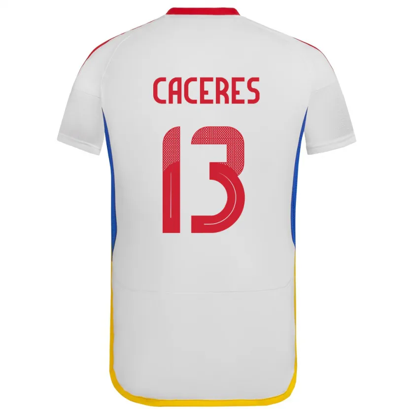 Danxen Hombre Camiseta Venezuela Nayluisa Cáceres #13 Blanco 2ª Equipación 24-26 La Camisa