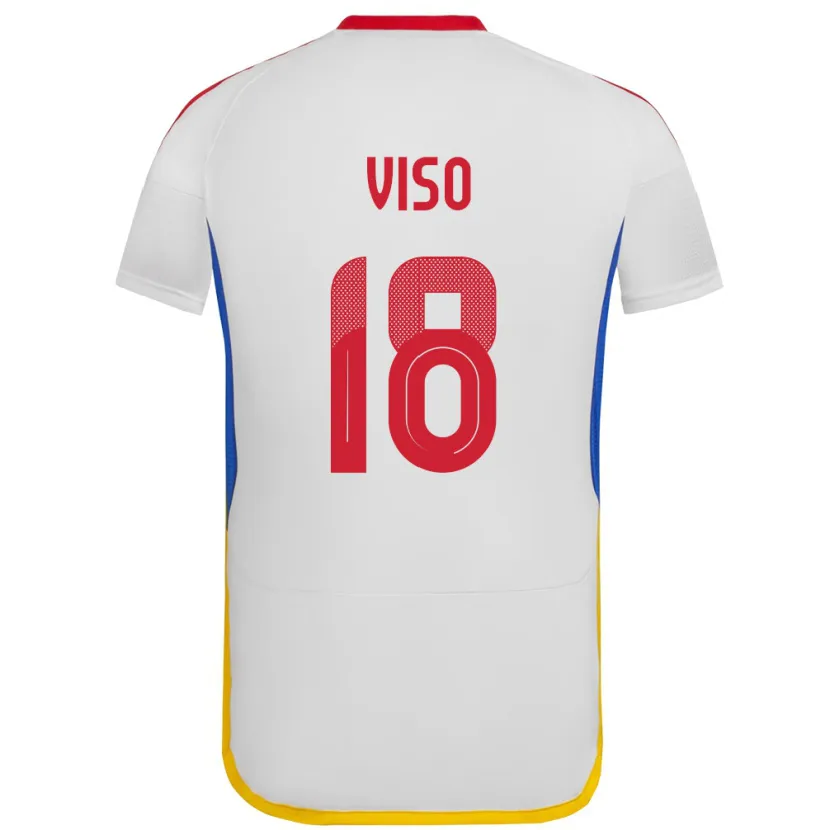 Danxen Hombre Camiseta Venezuela Ysaura Viso #18 Blanco 2ª Equipación 24-26 La Camisa