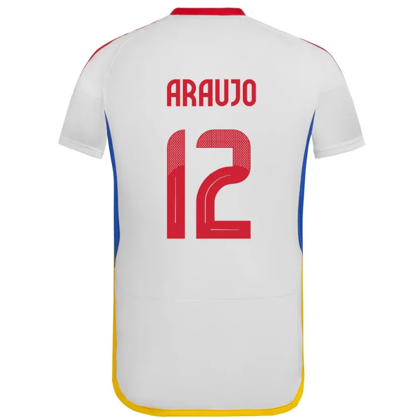 Danxen Hombre Camiseta Venezuela Sabrina Araujo #12 Blanco 2ª Equipación 24-26 La Camisa