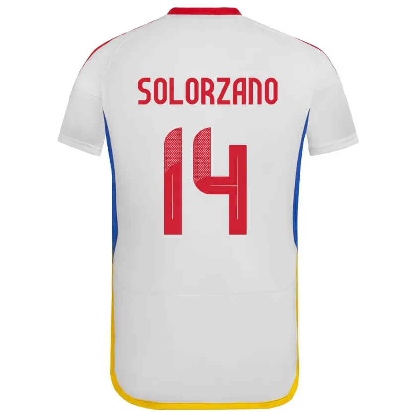 Danxen Hombre Camiseta Venezuela Fabiola Solórzano #14 Blanco 2ª Equipación 24-26 La Camisa