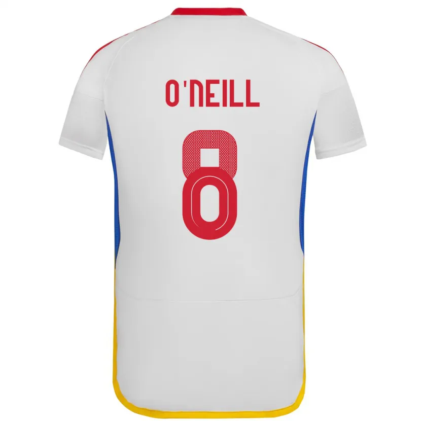 Danxen Hombre Camiseta Venezuela Sonia O'neill #8 Blanco 2ª Equipación 24-26 La Camisa
