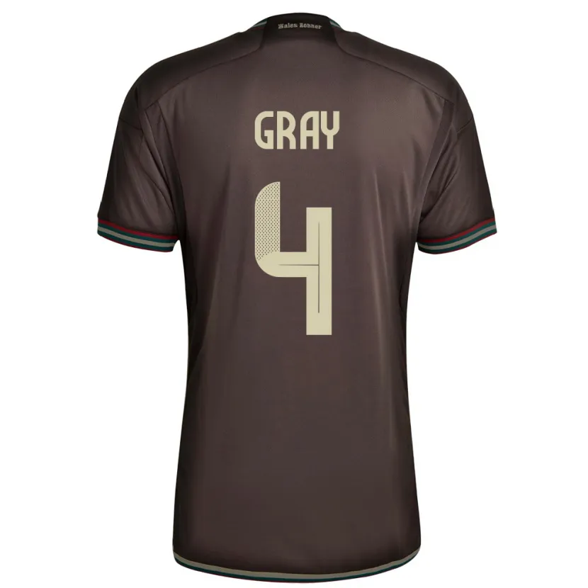 Danxen Hombre Camiseta Jamaica Tayvon Gray #4 Marrón Noche 2ª Equipación 24-26 La Camisa