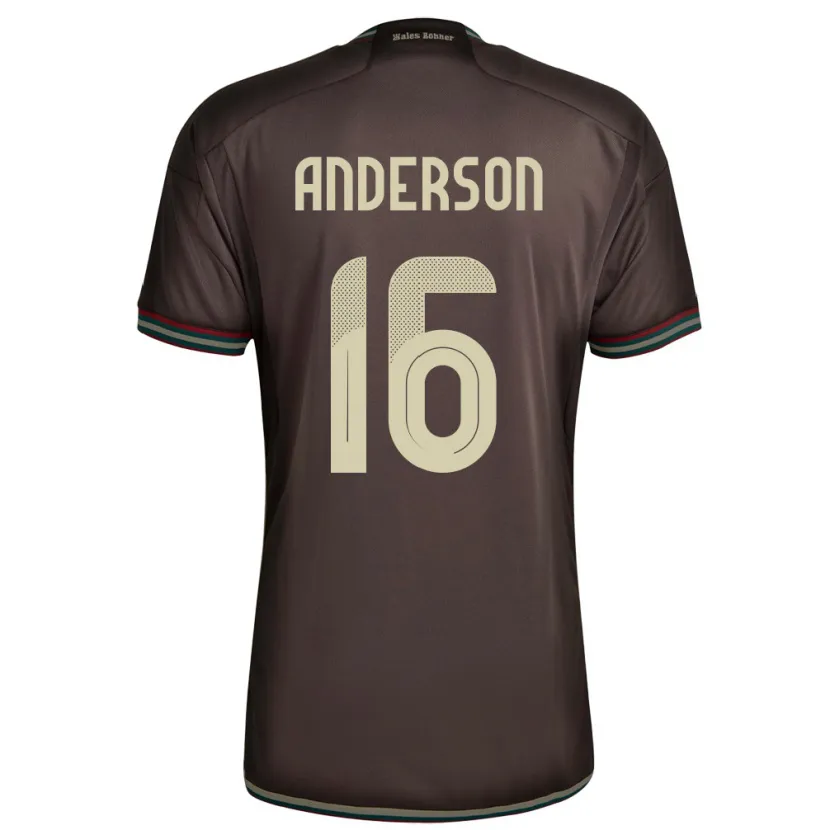 Danxen Hombre Camiseta Jamaica Karoy Anderson #16 Marrón Noche 2ª Equipación 24-26 La Camisa