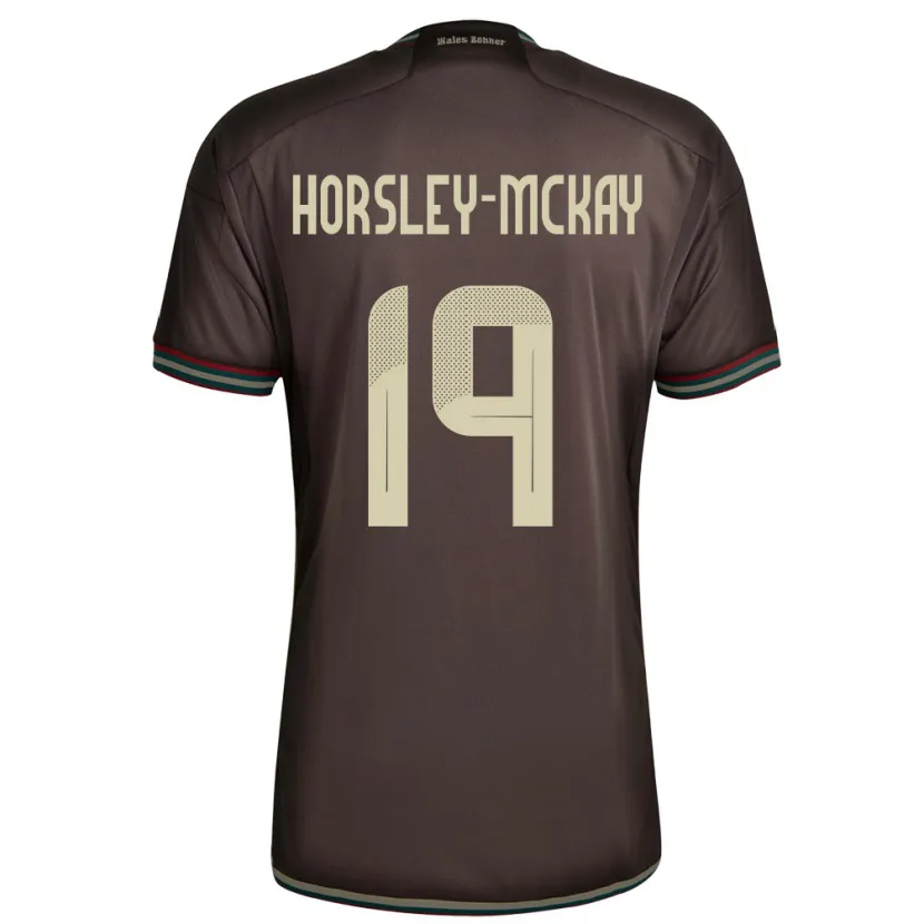 Danxen Hombre Camiseta Jamaica Kyron Horsley-Mckay #19 Marrón Noche 2ª Equipación 24-26 La Camisa