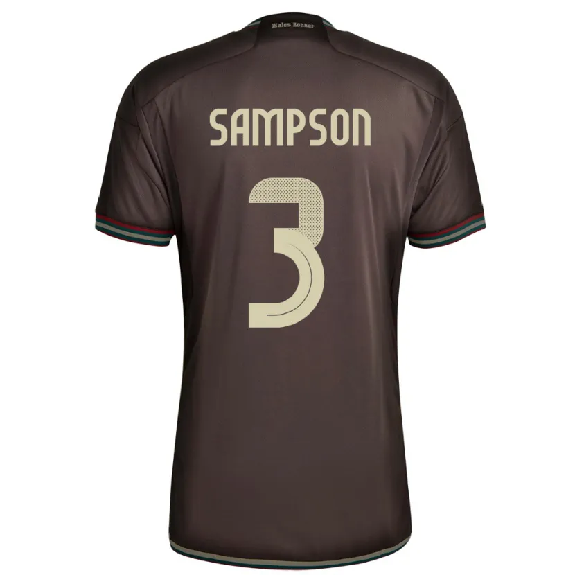 Danxen Hombre Camiseta Jamaica Vyan Sampson #3 Marrón Noche 2ª Equipación 24-26 La Camisa