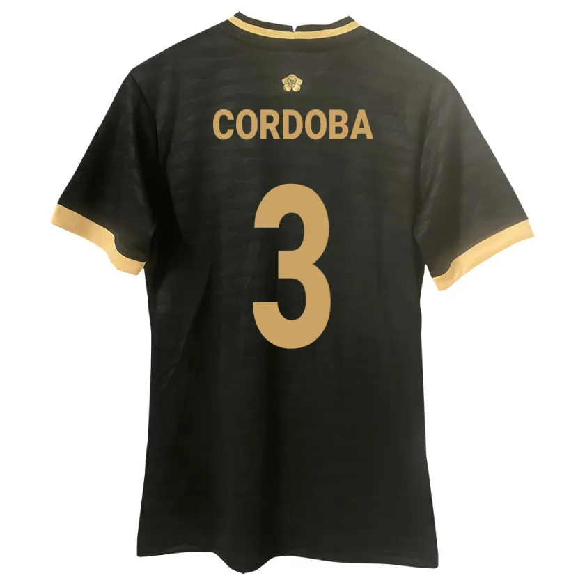 Danxen Hombre Camiseta Panamá José Córdoba #3 Negro 2ª Equipación 24-26 La Camisa