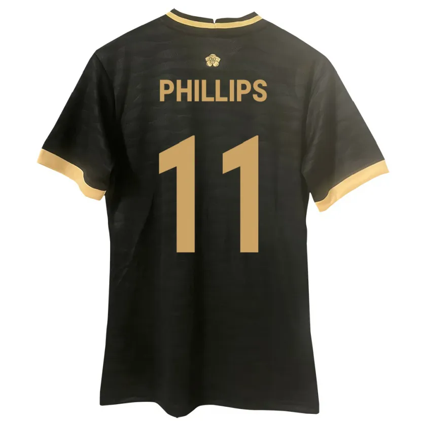 Danxen Hombre Camiseta Panamá Ricardo Phillips #11 Negro 2ª Equipación 24-26 La Camisa
