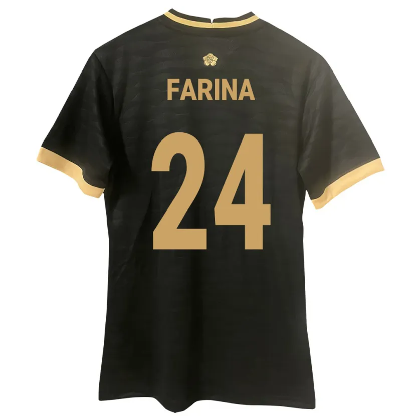 Danxen Hombre Camiseta Panamá Edgardo Fariña #24 Negro 2ª Equipación 24-26 La Camisa