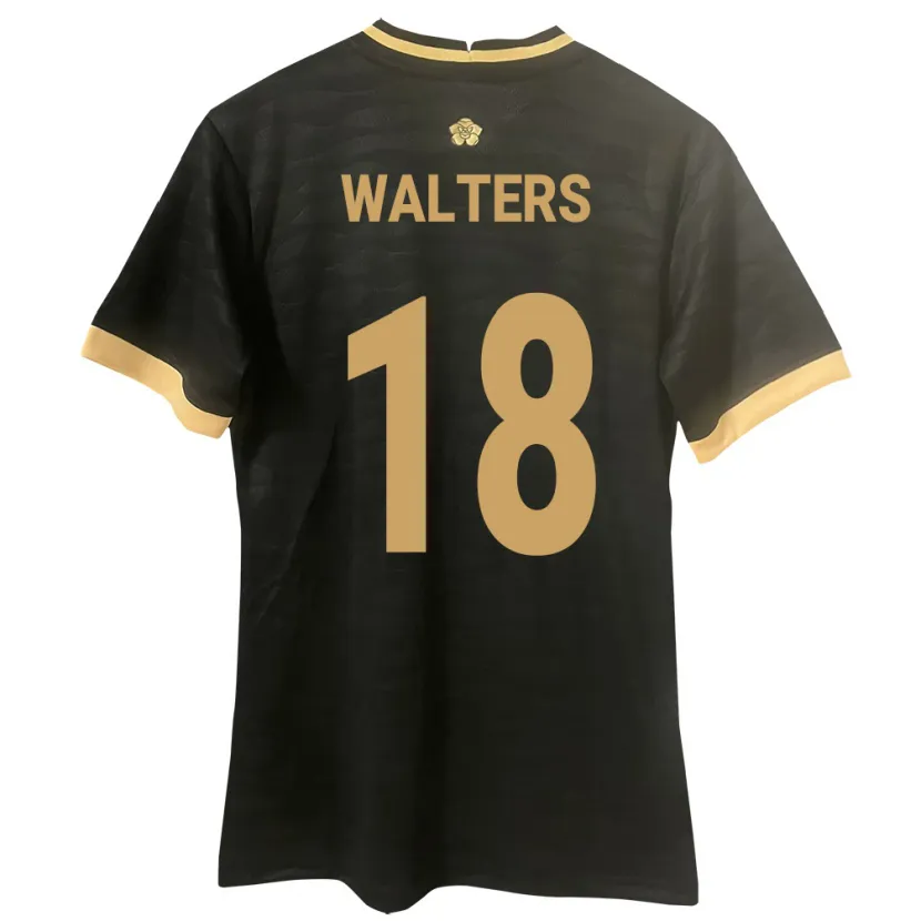 Danxen Hombre Camiseta Panamá Kairo Walters #18 Negro 2ª Equipación 24-26 La Camisa