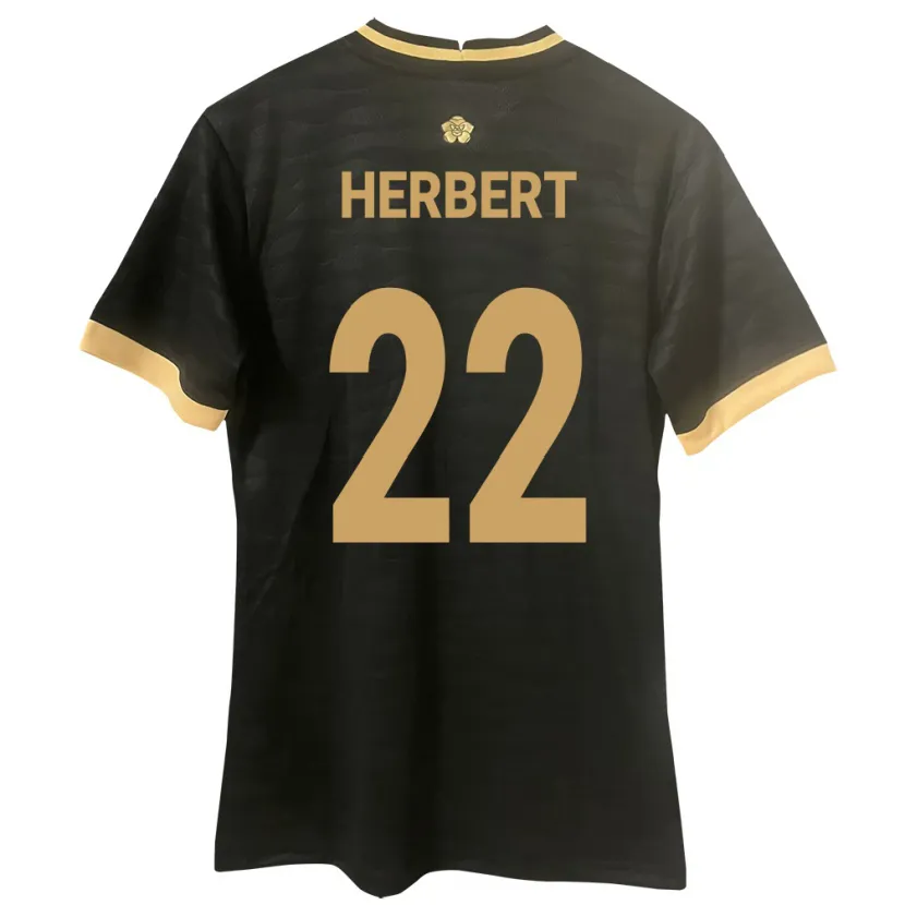 Danxen Hombre Camiseta Panamá Antony Herbert #22 Negro 2ª Equipación 24-26 La Camisa