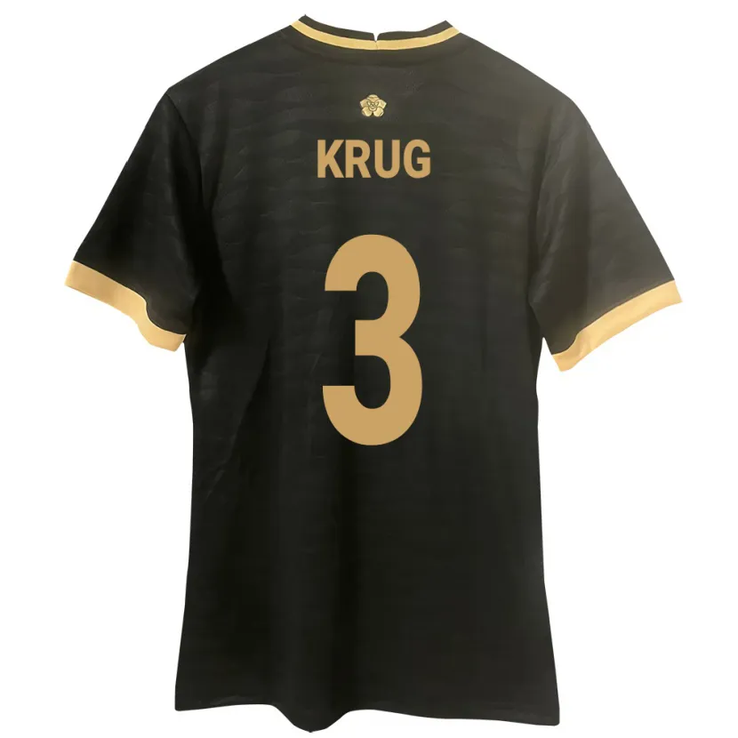 Danxen Hombre Camiseta Panamá Martín Krug #3 Negro 2ª Equipación 24-26 La Camisa
