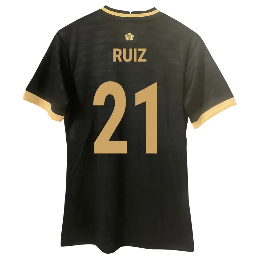 Danxen Hombre Camiseta Panamá Alberto Ruiz #21 Negro 2ª Equipación 24-26 La Camisa