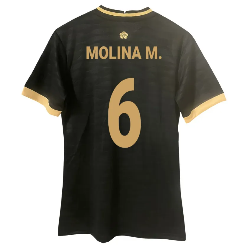 Danxen Hombre Camiseta Panamá Mariana Molina #6 Negro 2ª Equipación 24-26 La Camisa