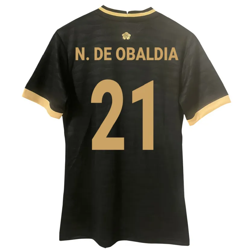 Danxen Hombre Camiseta Panamá Nicole De Obaldía #21 Negro 2ª Equipación 24-26 La Camisa