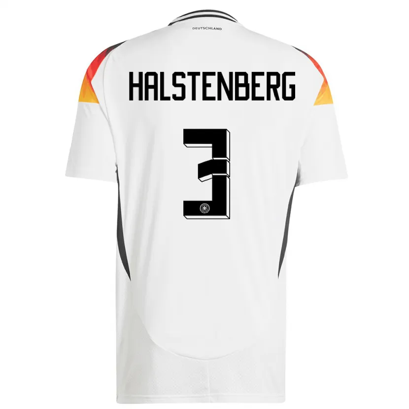Danxen Mujer Camiseta Alemania Marcel Halstenberg #3 Blanco 1ª Equipación 24-26 La Camisa