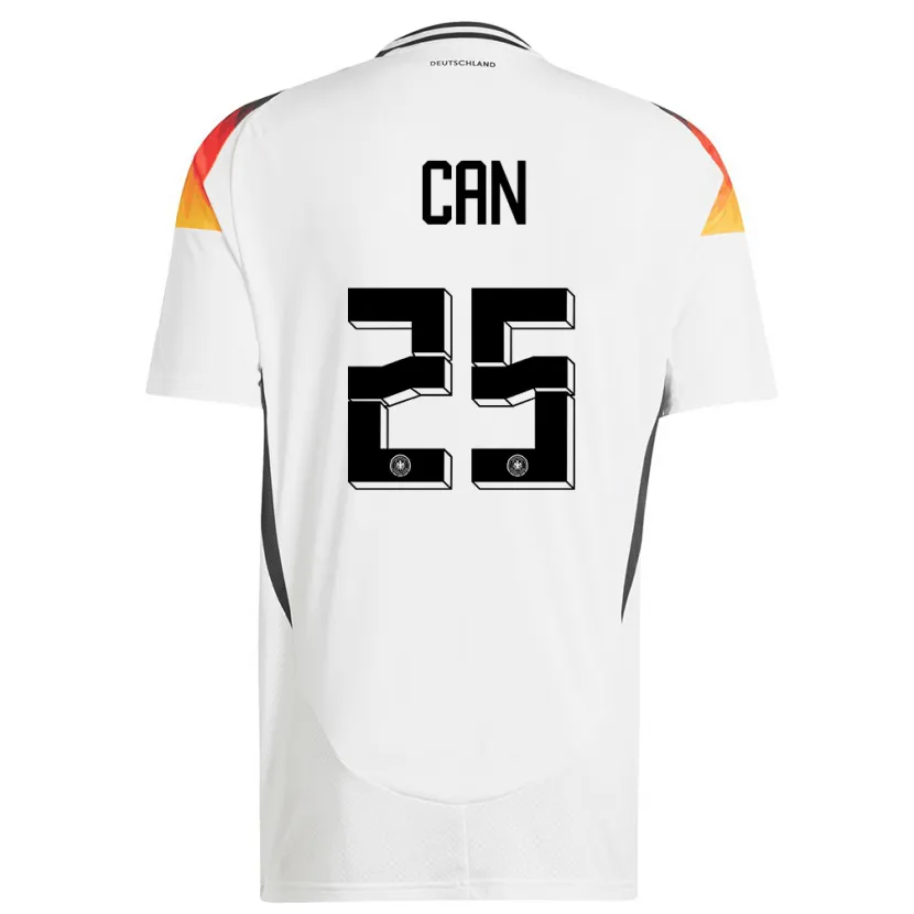 Danxen Mujer Camiseta Alemania Emre Can #25 Blanco 1ª Equipación 24-26 La Camisa