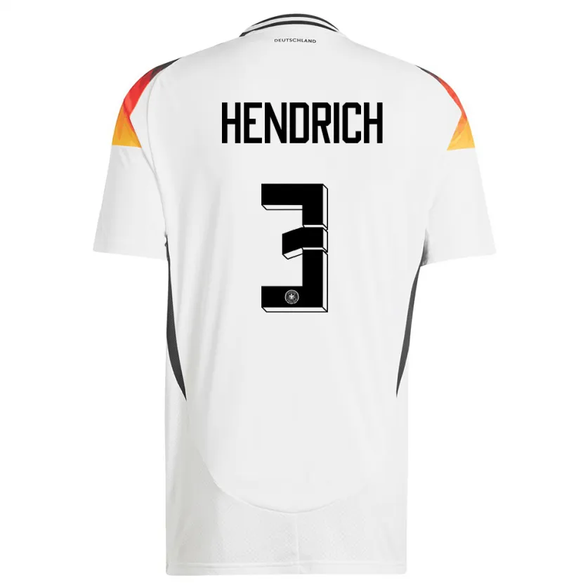 Danxen Mujer Camiseta Alemania Kathrin Hendrich #3 Blanco 1ª Equipación 24-26 La Camisa