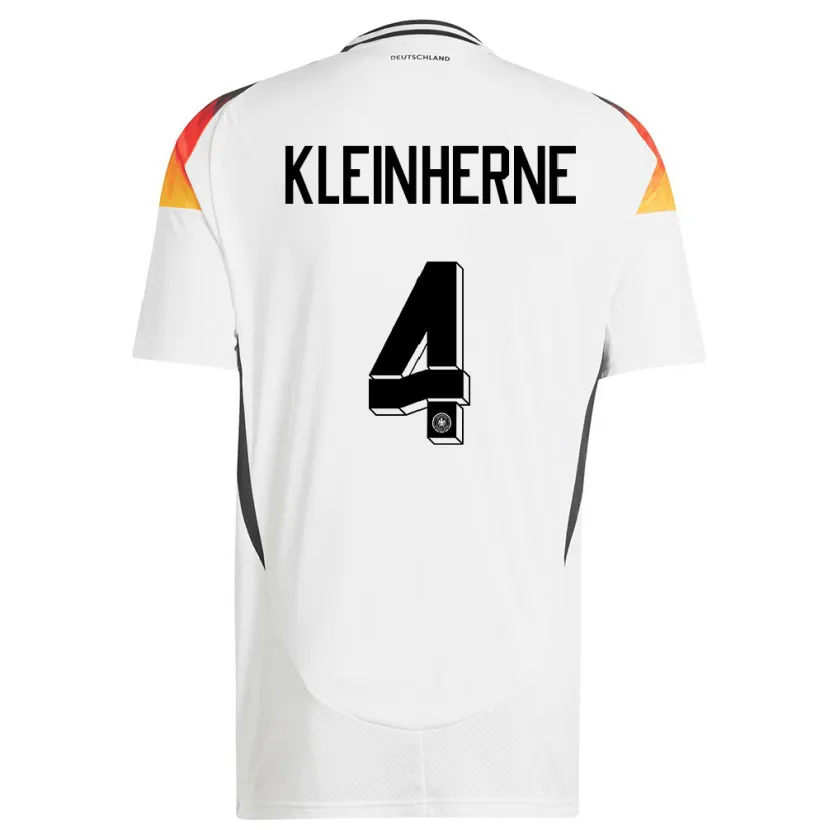Danxen Mujer Camiseta Alemania Sophia Kleinherne #4 Blanco 1ª Equipación 24-26 La Camisa