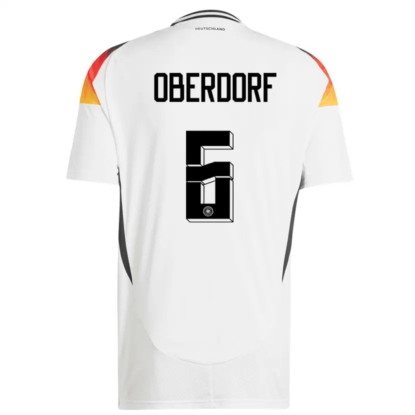 Danxen Mujer Camiseta Alemania Lena Oberdorf #6 Blanco 1ª Equipación 24-26 La Camisa