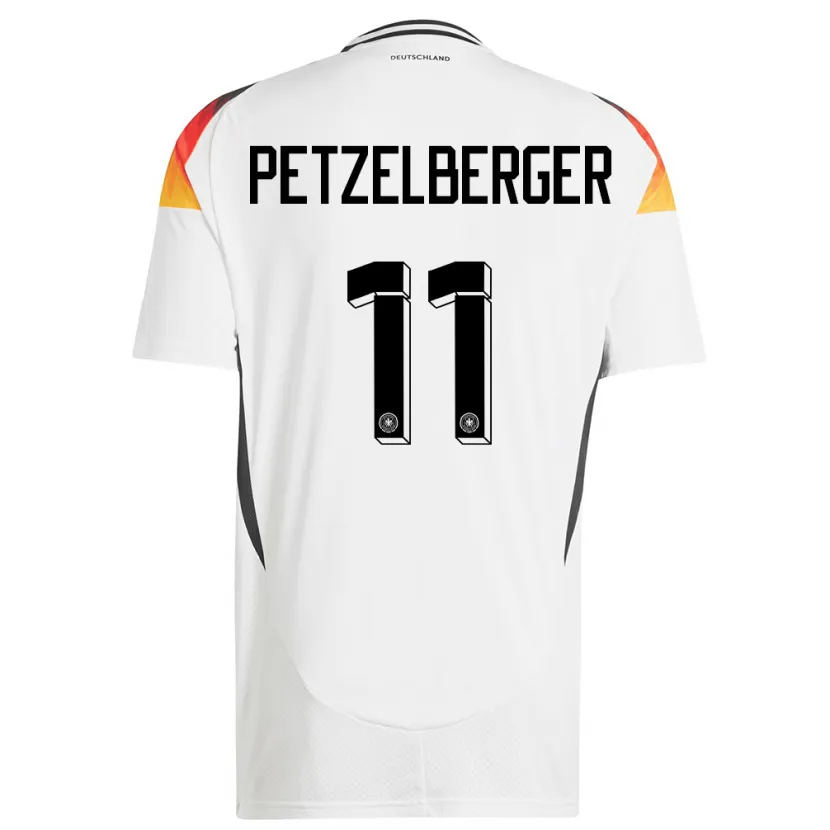 Danxen Mujer Camiseta Alemania Ramona Petzelberger #11 Blanco 1ª Equipación 24-26 La Camisa