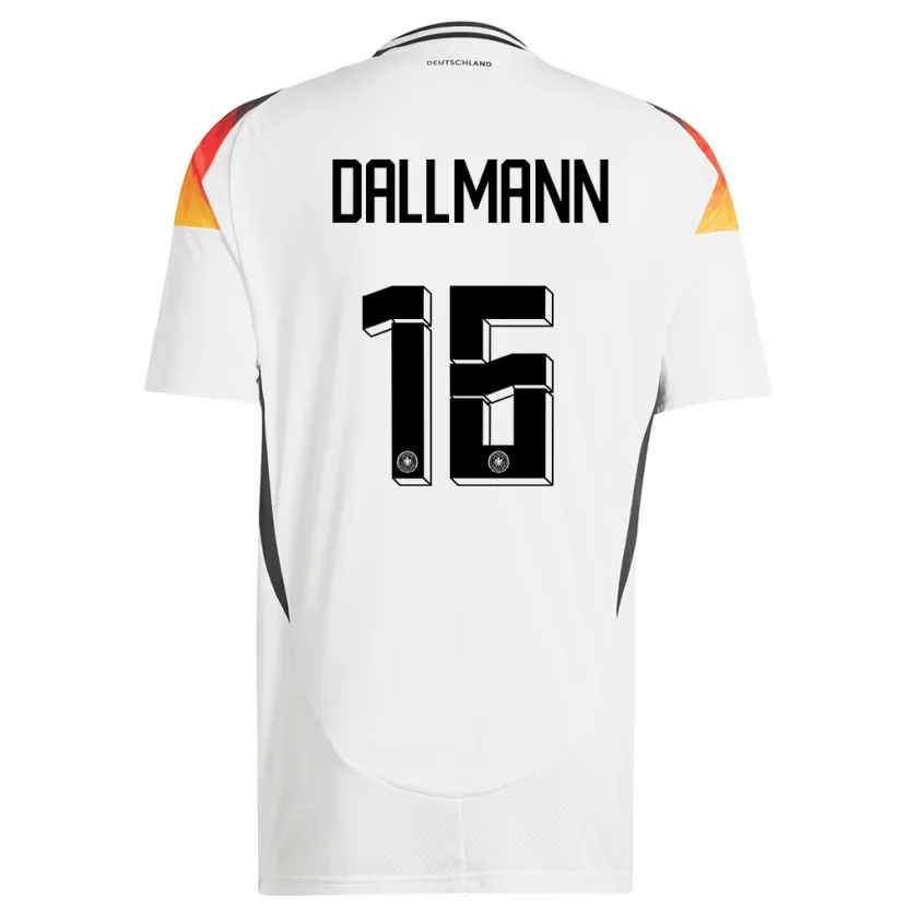 Danxen Mujer Camiseta Alemania Linda Dallmann #16 Blanco 1ª Equipación 24-26 La Camisa