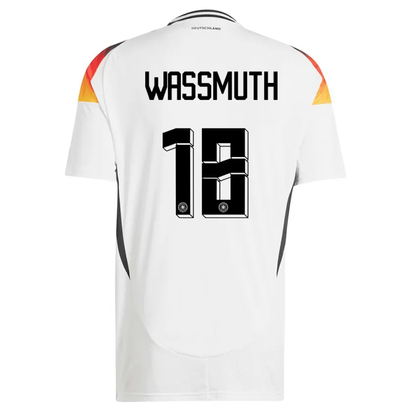 Danxen Mujer Camiseta Alemania Tabea Wabmuth #18 Blanco 1ª Equipación 24-26 La Camisa