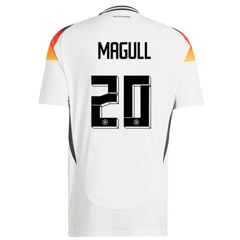 Danxen Mujer Camiseta Alemania Lina Magull #20 Blanco 1ª Equipación 24-26 La Camisa