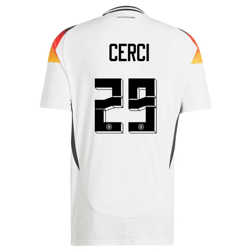 Danxen Mujer Camiseta Alemania Selina Cerci #29 Blanco 1ª Equipación 24-26 La Camisa