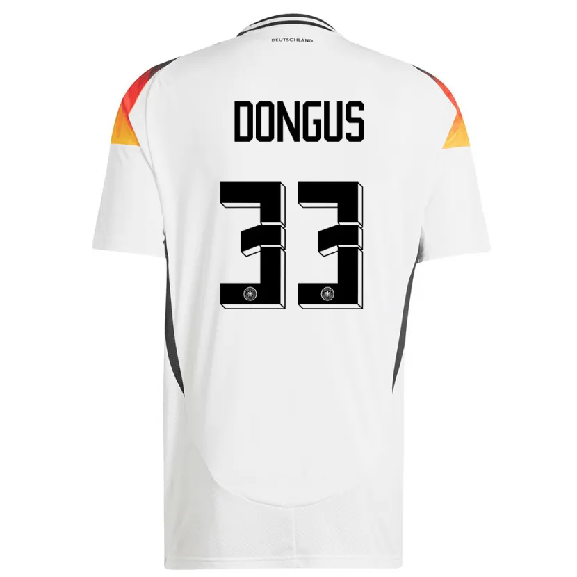 Danxen Mujer Camiseta Alemania Fabienne Dongus #33 Blanco 1ª Equipación 24-26 La Camisa