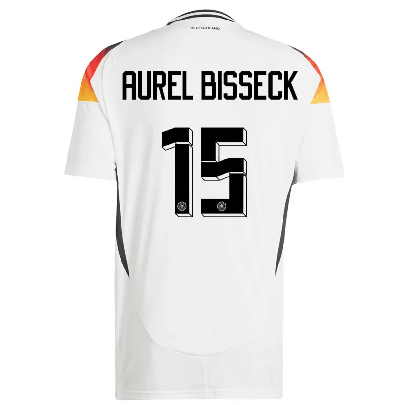 Danxen Mujer Camiseta Alemania Yann Aurel Bisseck #15 Blanco 1ª Equipación 24-26 La Camisa