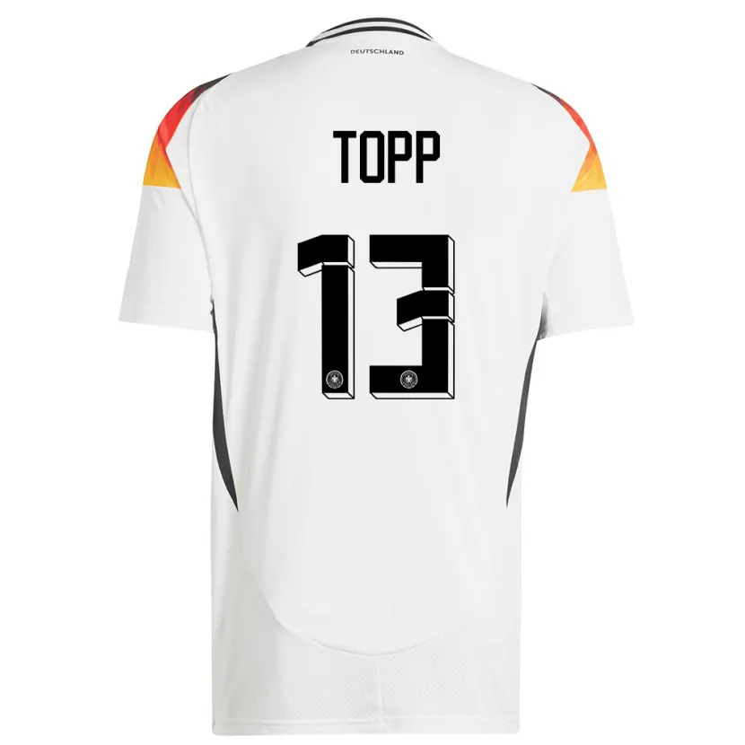 Danxen Mujer Camiseta Alemania Keke Topp #13 Blanco 1ª Equipación 24-26 La Camisa