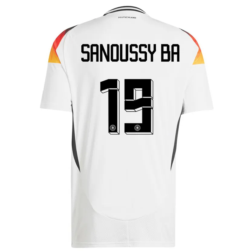Danxen Mujer Camiseta Alemania Sanoussy Ba #19 Blanco 1ª Equipación 24-26 La Camisa