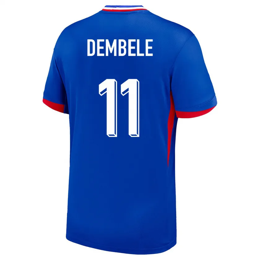 Danxen Mujer Camiseta Francia Ousmane Dembele #11 Azul 1ª Equipación 24-26 La Camisa