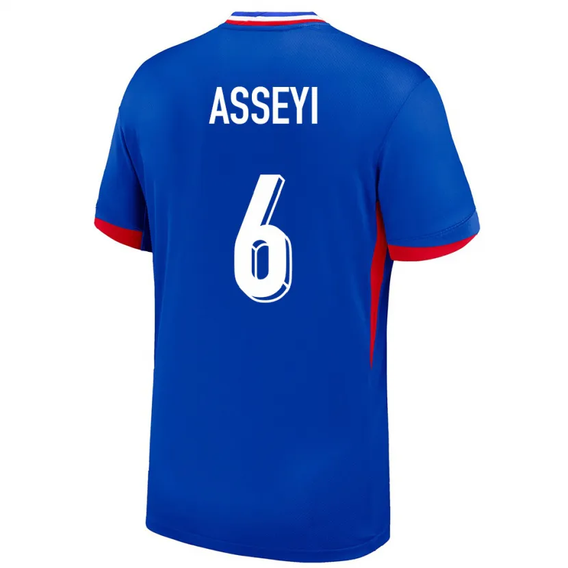 Danxen Mujer Camiseta Francia Viviane Asseyi #6 Azul 1ª Equipación 24-26 La Camisa