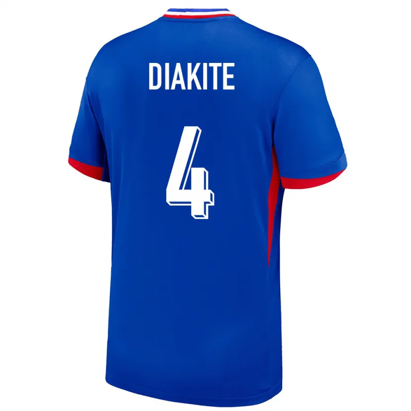 Danxen Mujer Camiseta Francia Bafode Diakite #4 Azul 1ª Equipación 24-26 La Camisa