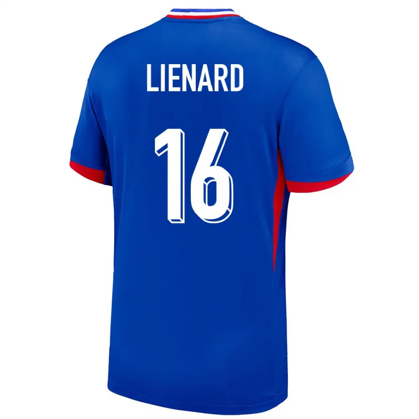 Danxen Mujer Camiseta Francia Yann Lienard #16 Azul 1ª Equipación 24-26 La Camisa