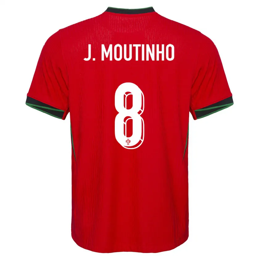 Danxen Mujer Camiseta Portugal Joao Moutinho #8 Rojo 1ª Equipación 24-26 La Camisa