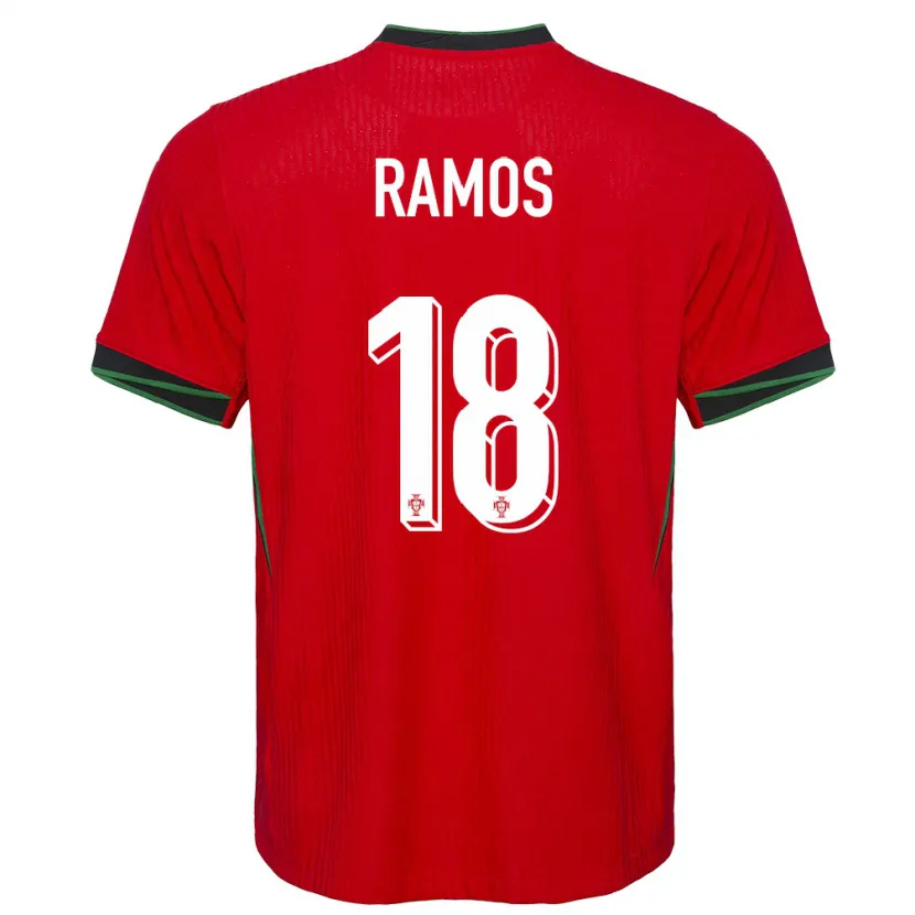 Danxen Mujer Camiseta Portugal Goncalo Ramos #18 Rojo 1ª Equipación 24-26 La Camisa