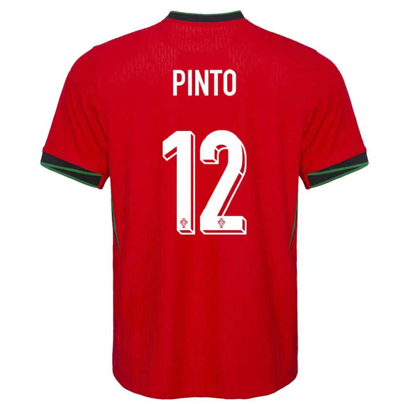 Danxen Mujer Camiseta Portugal Diogo Pinto #12 Rojo 1ª Equipación 24-26 La Camisa