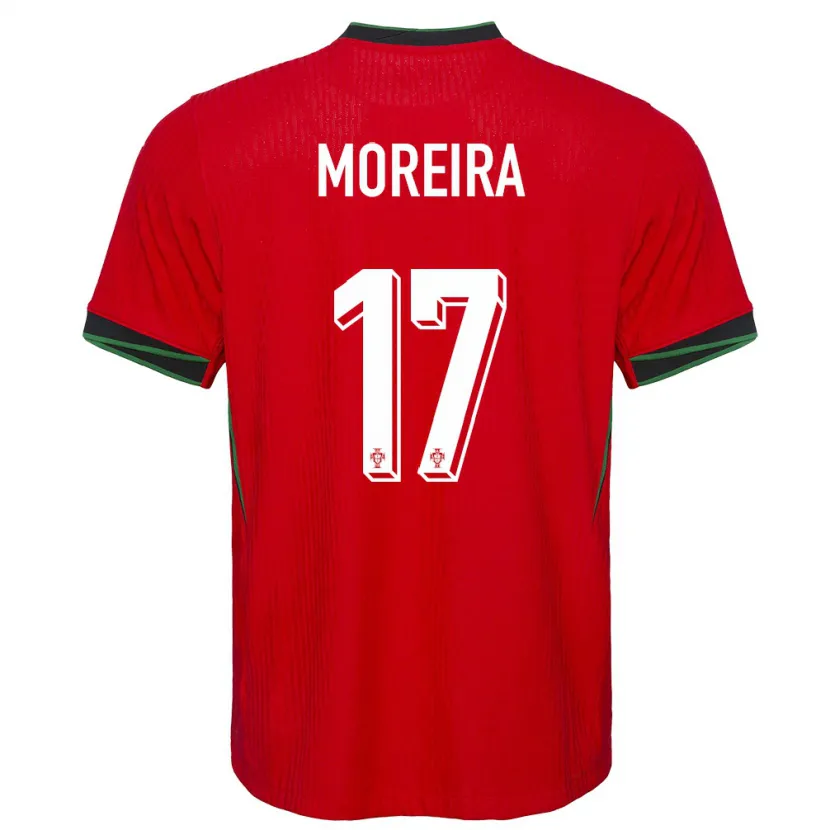 Danxen Mujer Camiseta Portugal Goncalo Moreira #17 Rojo 1ª Equipación 24-26 La Camisa