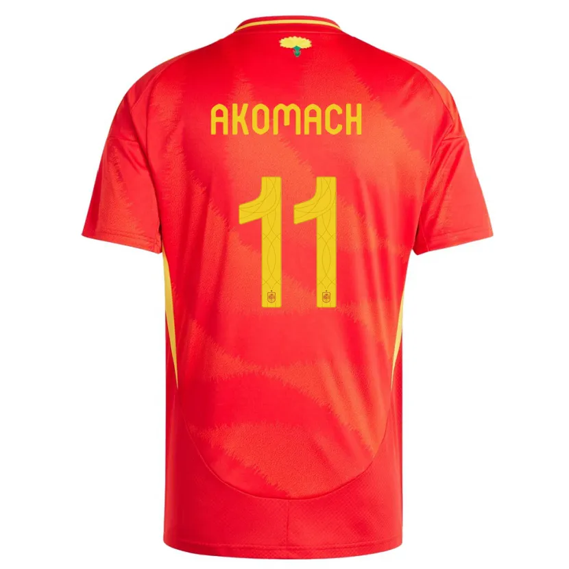 Danxen Mujer Camiseta España Ilias Akomach #11 Rojo 1ª Equipación 24-26 La Camisa