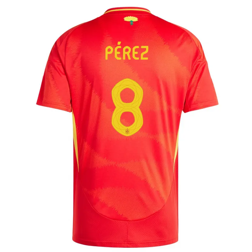 Danxen Mujer Camiseta España Dani Perez #8 Rojo 1ª Equipación 24-26 La Camisa